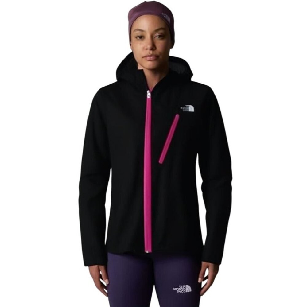 The North Face Women's Hooded Windbreaker Jacket Black/Pink Size S/P